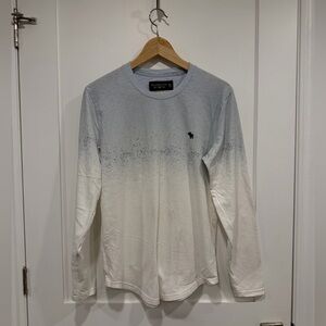 Abercrombie & Fitch Blue and White Long Sleeve Tee